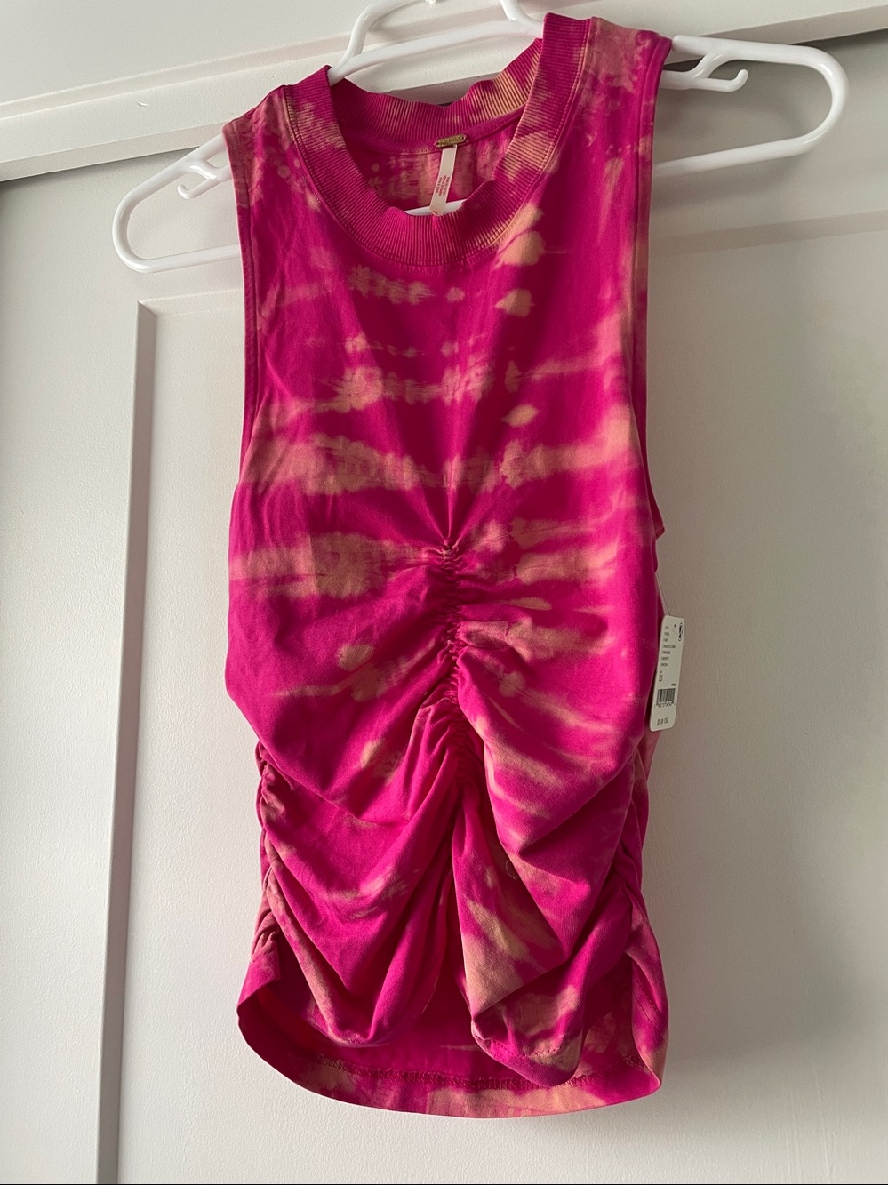 Free people magenta pink tie dye Shayla tank brand new w tag XS